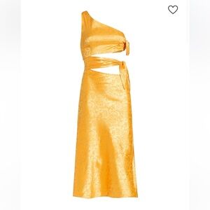 WAYF Untouchable Satin Midi Dress (Cantaloupe)